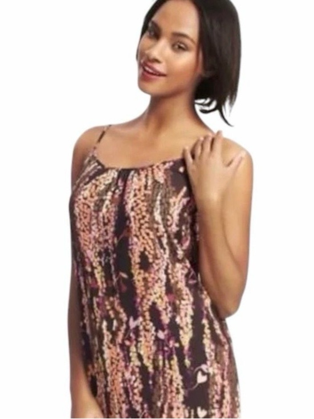 CAbi trellis cami tank top shirt size medium brown boho lightweight neutral